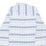 COLUMBIA Pullover Mens Shirt Blue Striped 3/4 Sleeve M