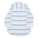 COLUMBIA Pullover Mens Shirt Blue Striped 3/4 Sleeve M