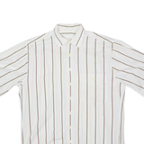 DINO FORLOZZI Mens Shirt White 90s Striped L