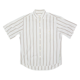 DINO FORLOZZI Mens Shirt White 90s Striped L