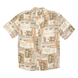 PULL AND BEAR Mens Shirt Brown Crazy Pattern S