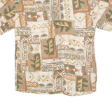 PULL AND BEAR Mens Shirt Brown Crazy Pattern S