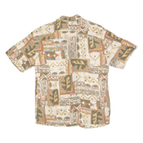 PULL AND BEAR Mens Shirt Brown Crazy Pattern S