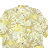 TRU Womens Shirt Green Viscose 90s Floral UK 16