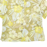 TRU Womens Shirt Green Viscose 90s Floral UK 16