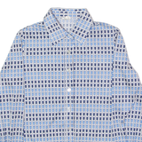 GRUPP TOP TEXTIL Womens Shirt Blue 90s Striped Long Sleeve UK 12