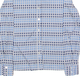 GRUPP TOP TEXTIL Womens Shirt Blue 90s Striped Long Sleeve UK 12