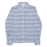 GRUPP TOP TEXTIL Womens Shirt Blue 90s Striped Long Sleeve UK 12