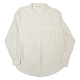 DANIEL & MAYER Womens Plain Shirt Cream 90s Long Sleeve L