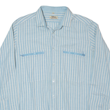 LINEA GATSBY Mens Shirt Blue 90s Striped Long Sleeve XXS