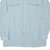 LINEA GATSBY Mens Shirt Blue 90s Striped Long Sleeve XXS