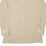 L. HUBSCHER Mens Plain Shirt Beige Long Sleeve S