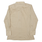 L. HUBSCHER Mens Plain Shirt Beige Long Sleeve S