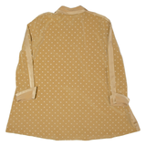 TH BRAUN Womens Shirt Beige 90s Polka Dot Long Sleeve L