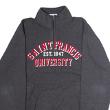CHAMPION Saint Francis University Mens Sweatshirt Grey 1/4 Zip USA L