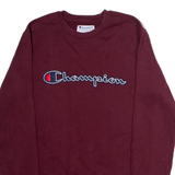 CHAMPION Mens Sweatshirt Maroon Crew Neck S
