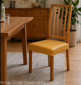 Anyseat Yellow PU Leather Chair Cover – Slipcover for Dining, Kitchen, Hotel, Banquet & Living Room Chairs