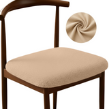 Anyseat Beige Fur Stretch Chair Cover – Washable, Removable Dining & Kitchen Seat Protector