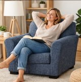 Anyseat 1-Seater Sofa Cover – Navy Blue Style Slipcover for Living Room Chair Protection