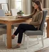 Anyseat Grey Waterproof Chair Cover – Corn Kernel Pattern Stretch Slipcover for Dining Room