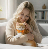 Anypet Stylish Orange Cat Collar –Large Size with Safety Buckle, Bell & Durable Strap