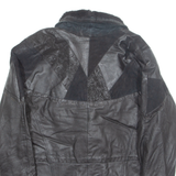 WINLIT Womens Aviator Jacket Black Leather L