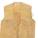 Mens Gilet Brown Leather M