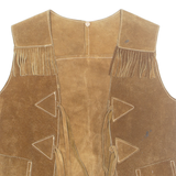 Mens Gilet Brown Leather S