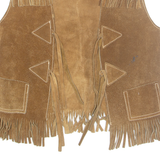 Mens Gilet Brown Leather S