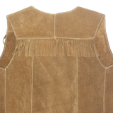 Mens Gilet Brown Leather S