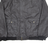 COUGAR Mens Lined Jacket Black Leather XL
