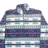FRIKA & CO Fleece Womens Pullover Jacket Blue Crazy Pattern L