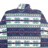 FRIKA & CO Fleece Womens Pullover Jacket Blue Crazy Pattern L