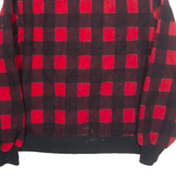 ST JOHN'S BAY Fleece Mens Pullover Jacket Red Check L