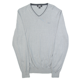 DKNY Golf Mens Jumper Grey V-Neck Tight Knit L
