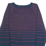 TOMMY HILFIGER Mens Patterned Jumper Blue Striped Tight Knit XL