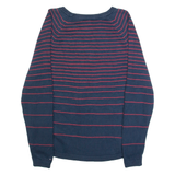 TOMMY HILFIGER Mens Patterned Jumper Blue Striped Tight Knit XL
