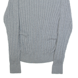 TOMMY HILFIGER Womens Jumper Grey Cable Knit L