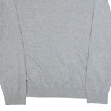 TOMMY HILFIGER Mens Patterned Jumper Grey Diamond V-Neck Tight Knit XL