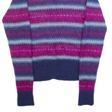 GANT Womens Patterned Cardigan Purple Crazy Pattern Button Neck Mohair XS