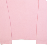 BENETTON Womens Jumper Pink Collared Tight Knit Wool M
