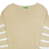 BENETTON Womens Jumper Beige Tight Knit L