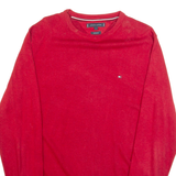 TOMMY HILFIGER Mens Jumper Red Tight Knit L