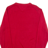 TOMMY HILFIGER Mens Jumper Red Tight Knit L