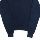 TOMMY HILFIGER Mens Jumper Blue Chunky Knit S