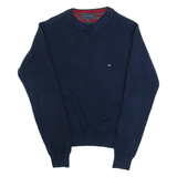 TOMMY HILFIGER Mens Jumper Blue Chunky Knit S