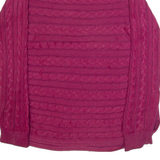 RALPH LAUREN Womens Jumper Purple Cable Knit L