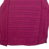 RALPH LAUREN Womens Jumper Purple Cable Knit L