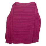 RALPH LAUREN Womens Jumper Purple Cable Knit L