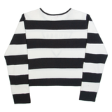 GUESS Womens Patterned Jumper White Striped Tight Knit L